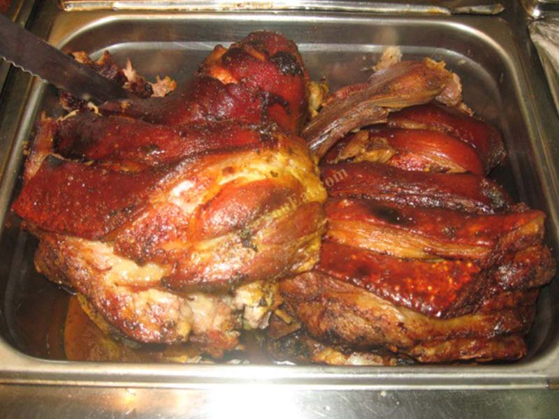 Roasted chicken at the counter
