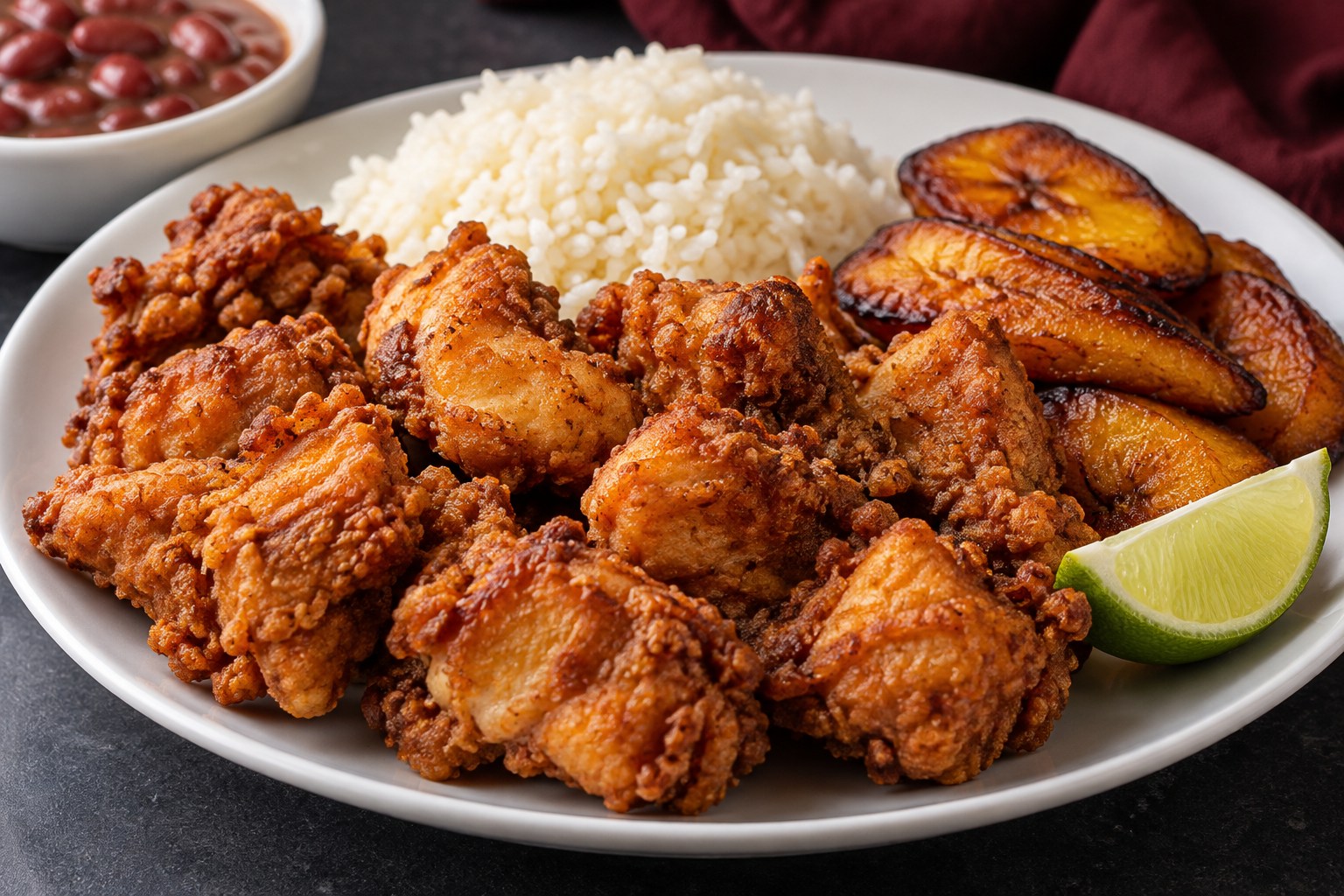 Serving illustration of Chicharrón de pollo
