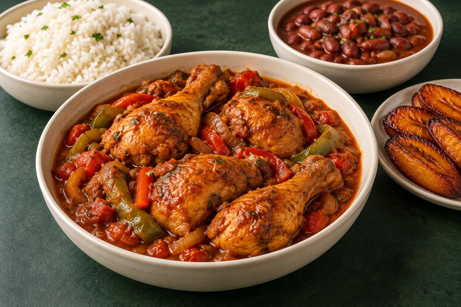 Serving illustration of Pollo guisado